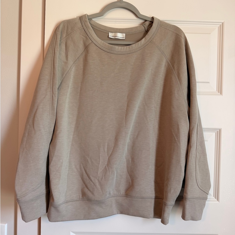 Worn once. Mocha colored sweatshirt. Large